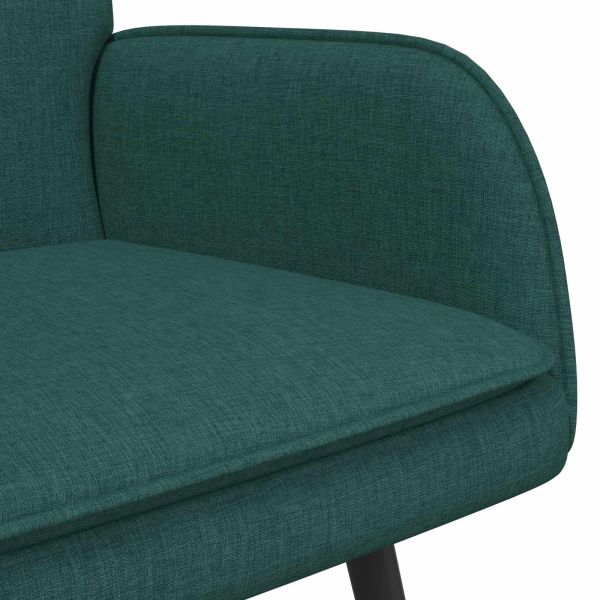 Двуместна софа Тъмен зелен 115 x 61 x 87 см текстил