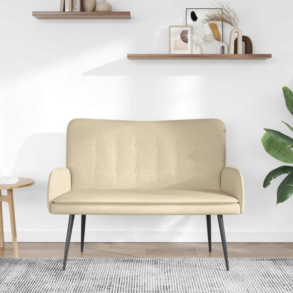 Двуместна софа Крем 115 x 61 x 87 см текстил