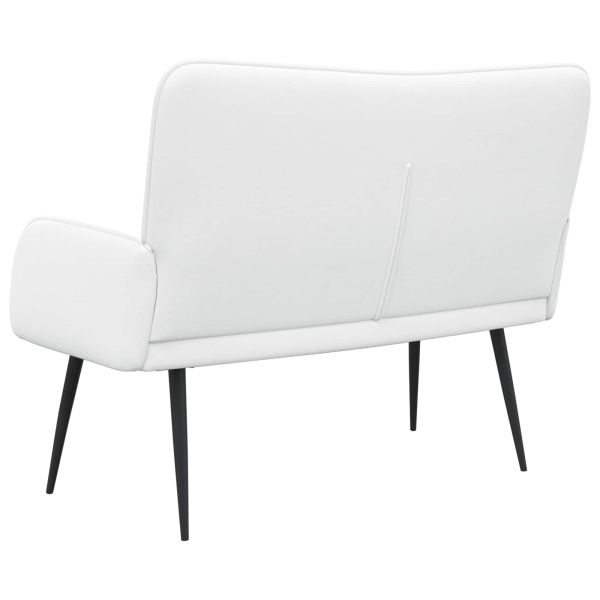 Двуместна софа Бял 115 x 61 x 87 см текстил