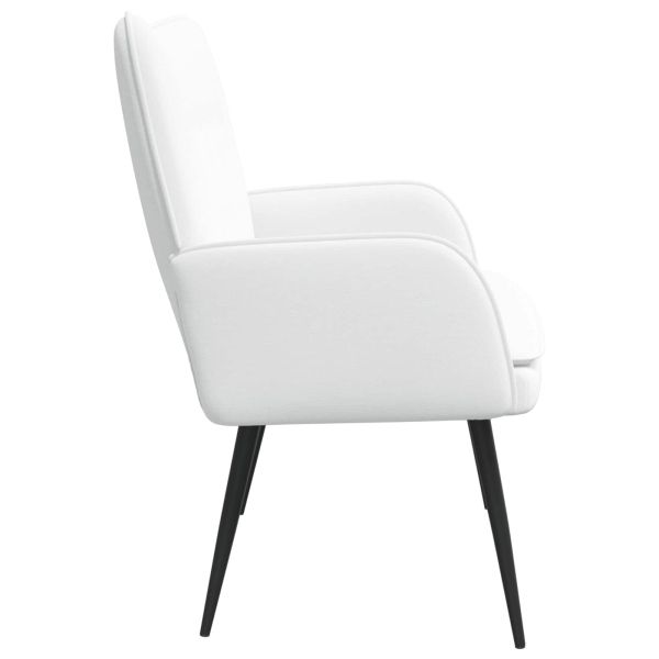 Двуместна софа Бял 115 x 61 x 87 см текстил