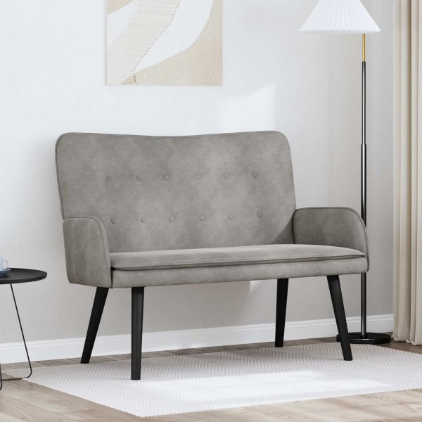 Диван с два места Светлосиво 115 x 61 x 87 см Кадифе