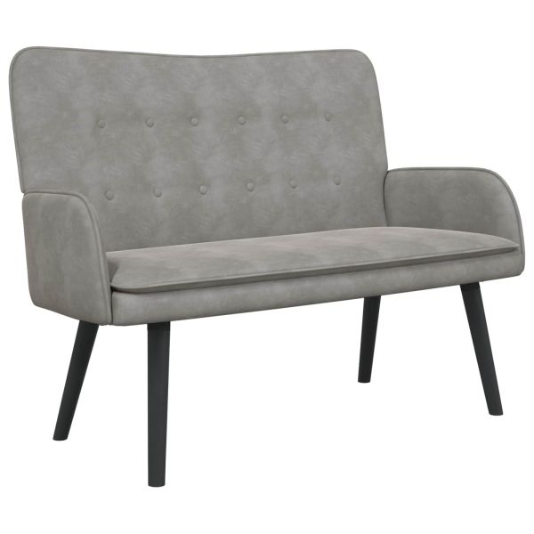 Диван с два места Светлосиво 115 x 61 x 87 см Кадифе