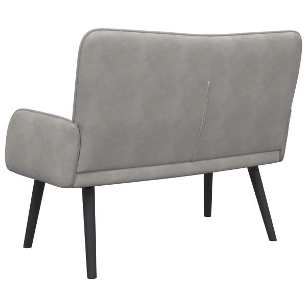 Диван с два места Светлосиво 115 x 61 x 87 см Кадифе