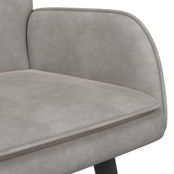 Диван с два места Светлосиво 115 x 61 x 87 см Кадифе