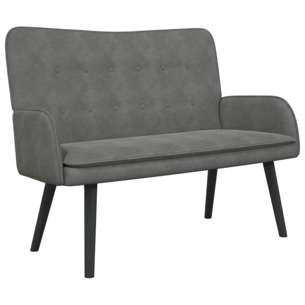 Диван с два места Тъмен сив 115 x 61 x 87 см Кадифе