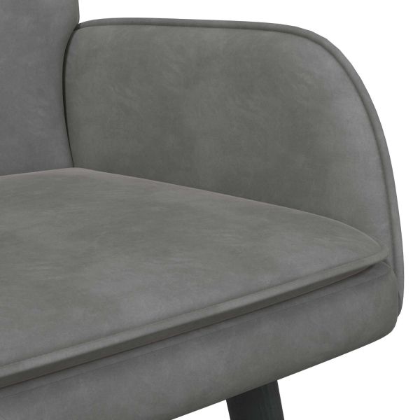 Диван с два места Тъмен сив 115 x 61 x 87 см Кадифе