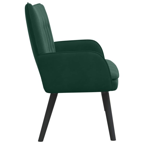 Диван с два места Тъмен зелен 115 x 61 x 87 см Кадифе