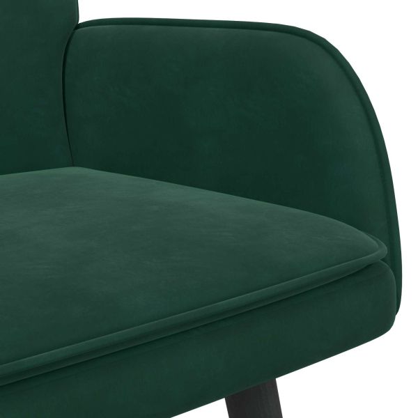 Диван с два места Тъмен зелен 115 x 61 x 87 см Кадифе