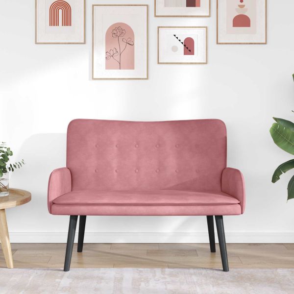 Диван с два места Розово 115 x 61 x 87 см Кадифе