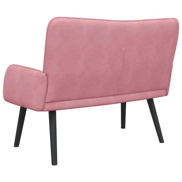 Диван с два места Розово 115 x 61 x 87 см Кадифе