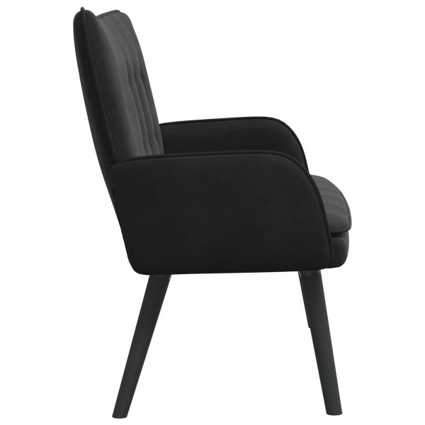 Диван с два места Черен 115 x 61 x 87 см Кадифе