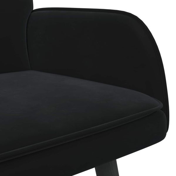 Диван с два места Черен 115 x 61 x 87 см Кадифе