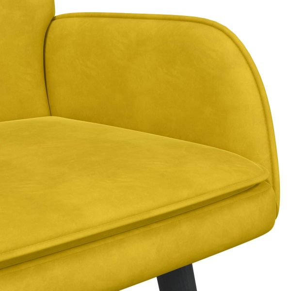 Диван с два места Жълто 115 x 61 x 87 см Кадифе