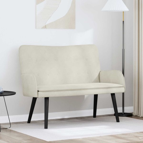 Диван с два места Крем 115 x 61 x 87 см Кадифе