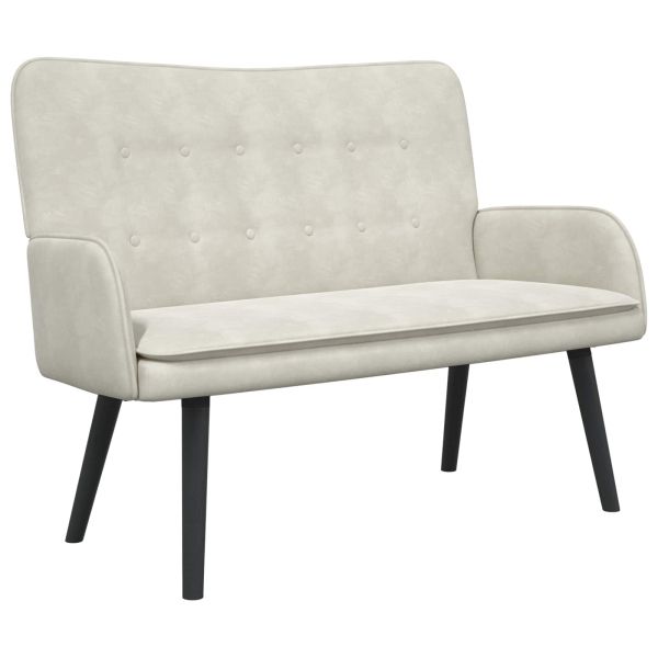 Диван с два места Крем 115 x 61 x 87 см Кадифе