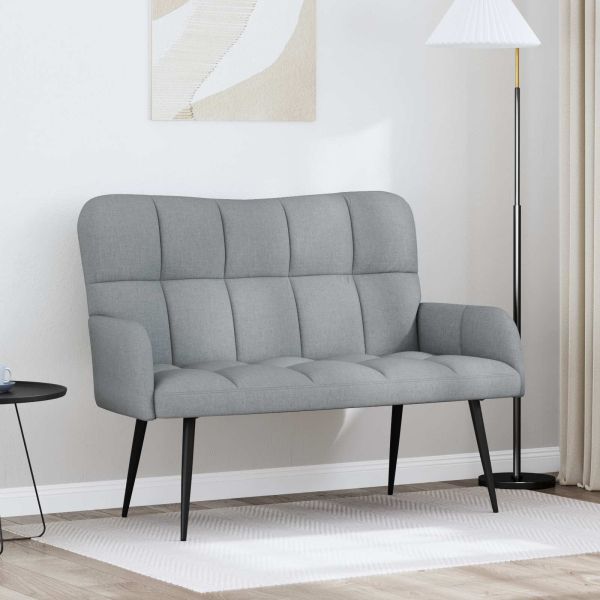 Диван с два места Светлосиво 115 x 61 x 87 см текстил