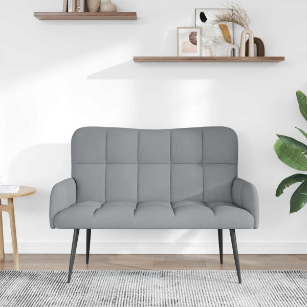 Диван с два места Светлосиво 115 x 61 x 87 см текстил