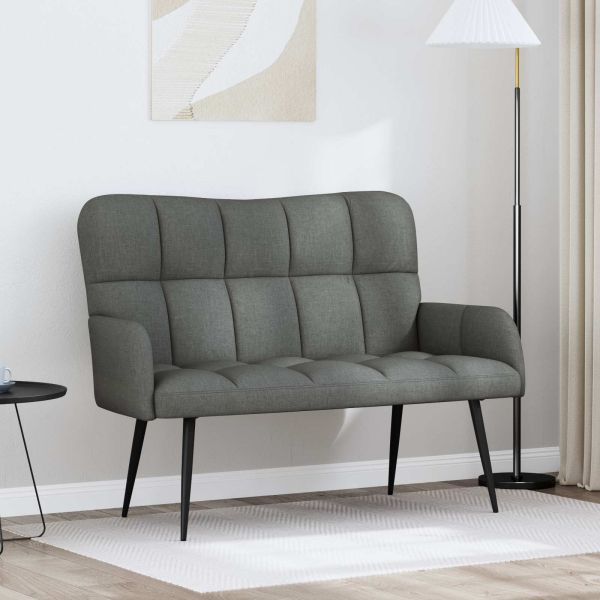 Диван с два места Тъмен сив 115 x 61 x 87 см текстил