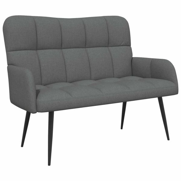 Диван с два места Тъмен сив 115 x 61 x 87 см текстил