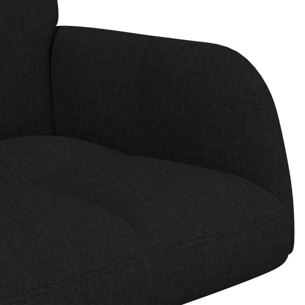 Диван с два места Черен 115 x 61 x 87 см текстил