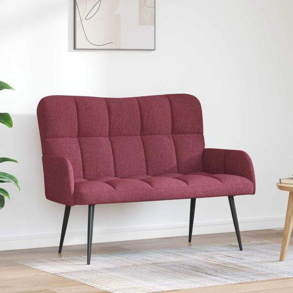Диван с два места виненочервен 115 x 61 x 87 см текстил