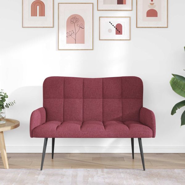 Диван с два места виненочервен 115 x 61 x 87 см текстил