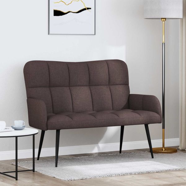 Диван с два места Тъмен кафяв 115 x 61 x 87 см текстил