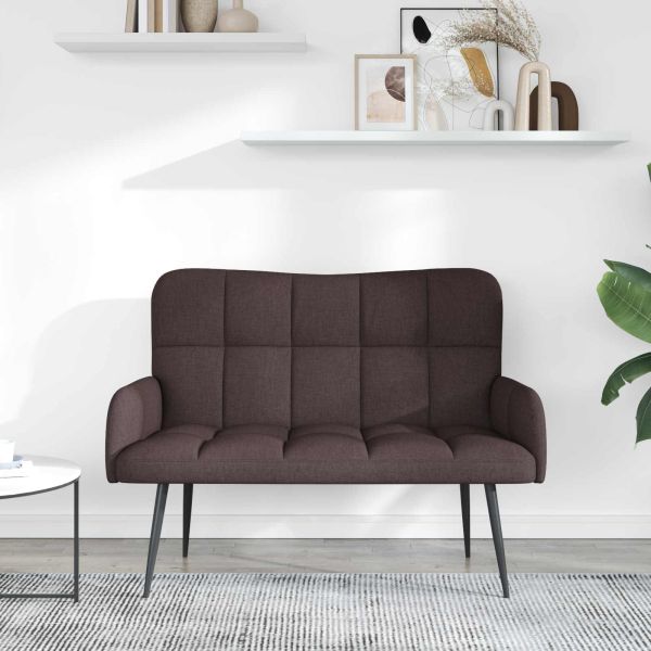 Диван с два места Тъмен кафяв 115 x 61 x 87 см текстил