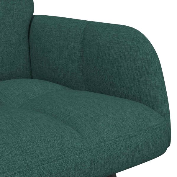 Диван с два места Тъмен зелен 115 x 61 x 87 см текстил