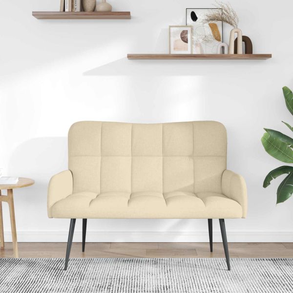 Диван с два места Крем 115 x 61 x 87 см текстил