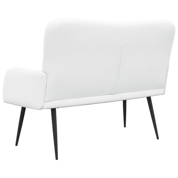 Диван с два места Бял 115 x 61 x 87 см текстил