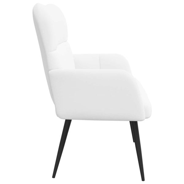 Диван с два места Бял 115 x 61 x 87 см текстил