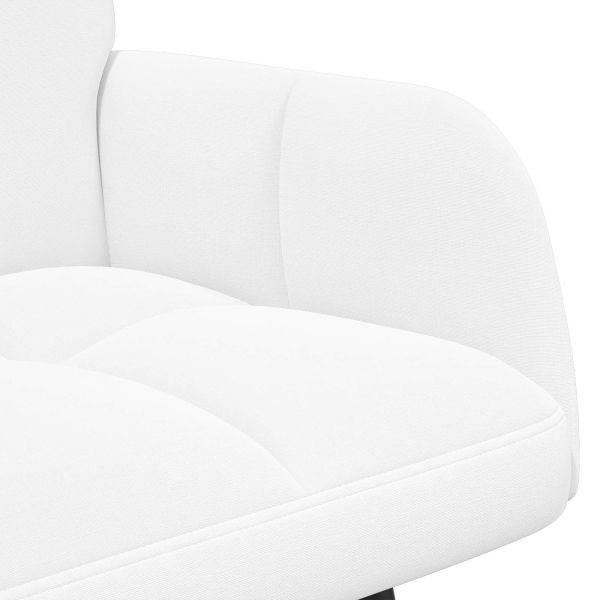 Диван с два места Бял 115 x 61 x 87 см текстил