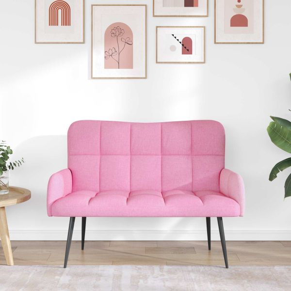 Диван с два места Розово 115 x 61 x 87 см текстил