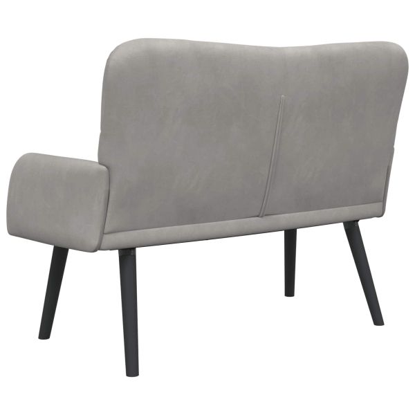 Диван с два места Светлосиво 115 x 61 x 87 см Кадифе