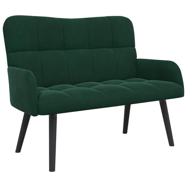 Диван с два места Тъмен зелен 115 x 61 x 87 см Кадифе