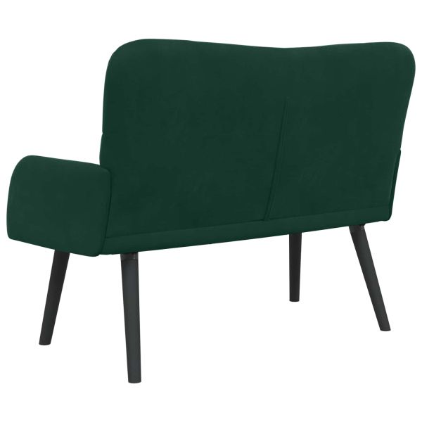 Диван с два места Тъмен зелен 115 x 61 x 87 см Кадифе