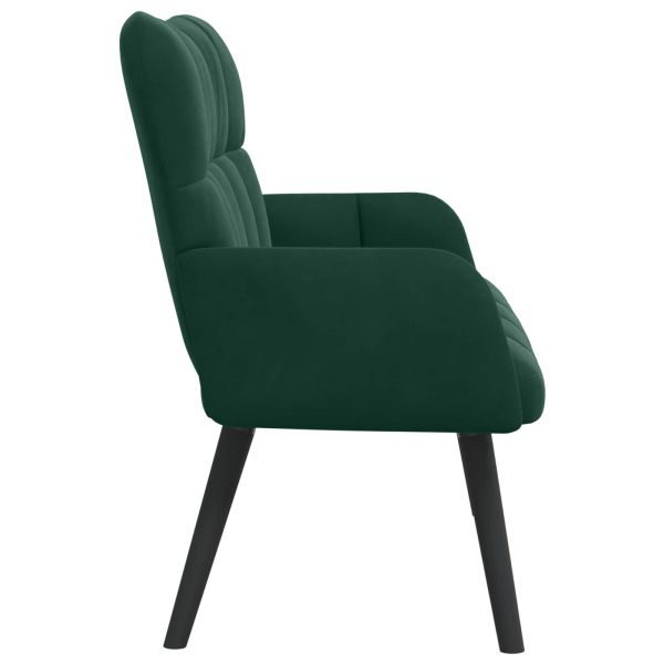 Диван с два места Тъмен зелен 115 x 61 x 87 см Кадифе