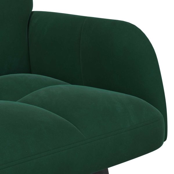 Диван с два места Тъмен зелен 115 x 61 x 87 см Кадифе