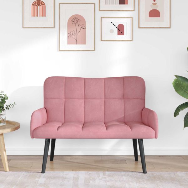Диван с два места Розово 115 x 61 x 87 см Кадифе