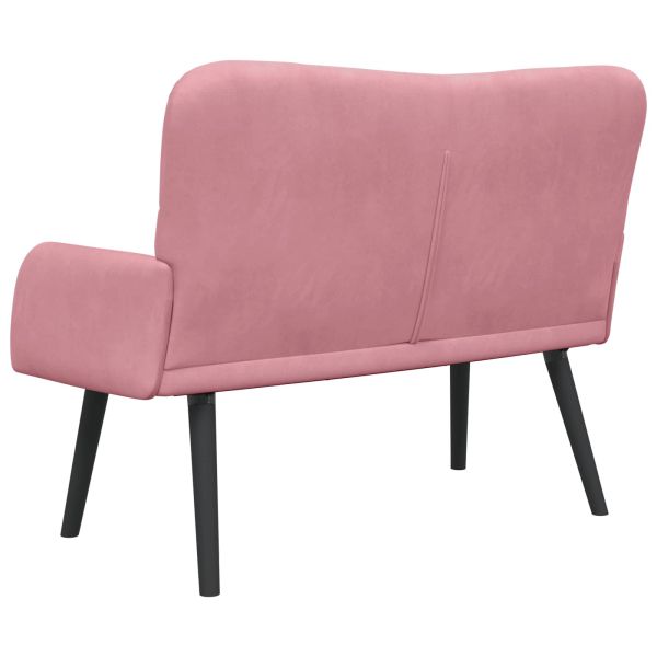 Диван с два места Розово 115 x 61 x 87 см Кадифе