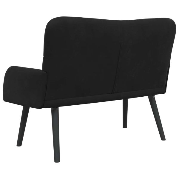 Диван с два места Черен 115 x 61 x 87 см Кадифе