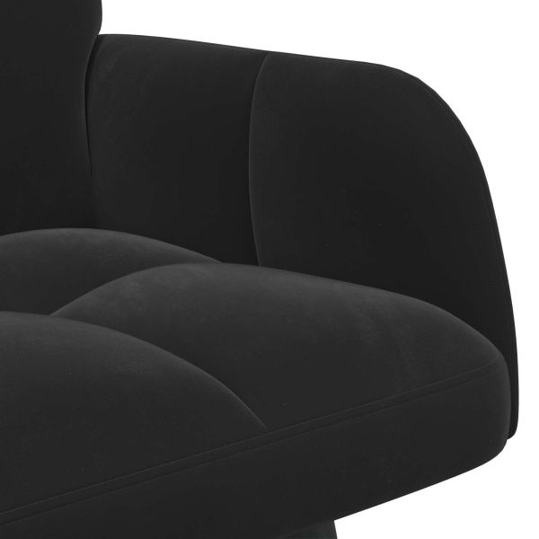 Диван с два места Черен 115 x 61 x 87 см Кадифе