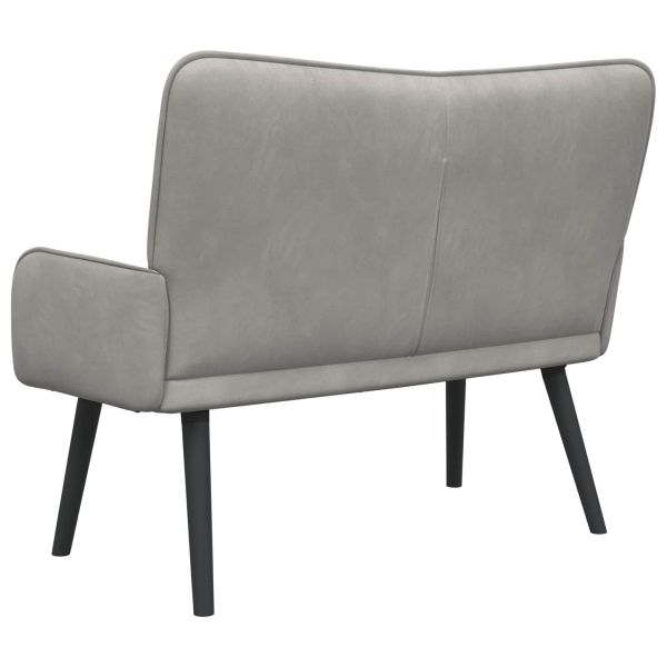 Диван с два места Светлосиво 115 x 61 x 87 см Кадифе