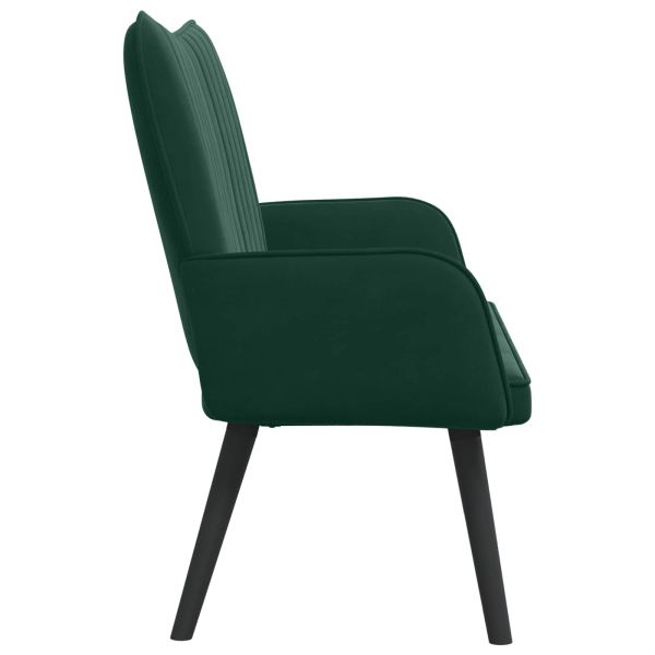 Диван с два места Тъмен зелен 115 x 61 x 87 см Кадифе