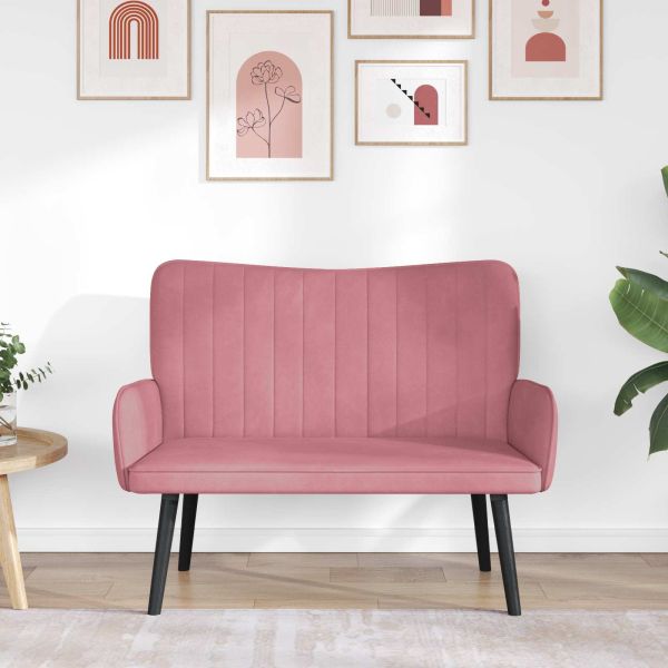 Диван с два места Розово 115 x 61 x 87 см Кадифе