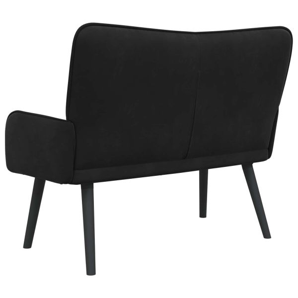 Диван с два места Черен 115 x 61 x 87 см Кадифе