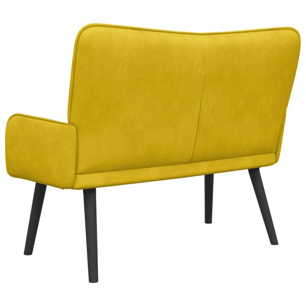 Диван с два места Жълто 115 x 61 x 87 см Кадифе
