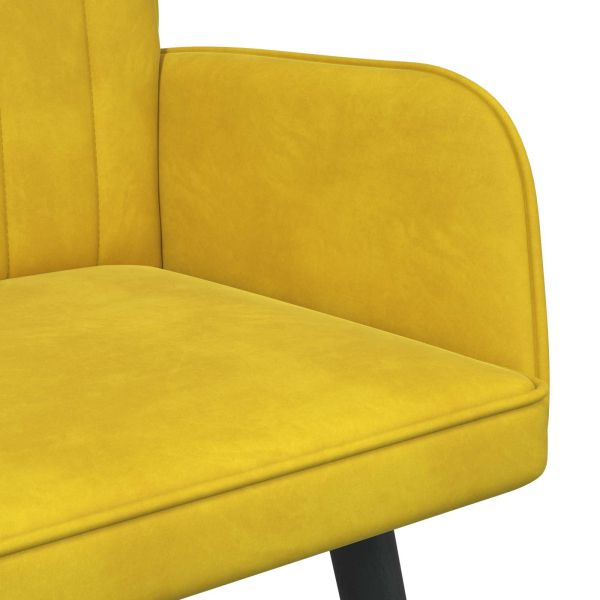 Диван с два места Жълто 115 x 61 x 87 см Кадифе