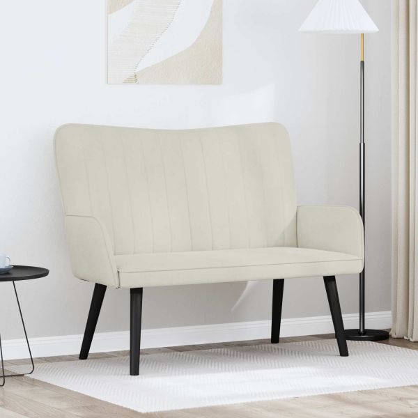 Диван с два места Крем 115 x 61 x 87 см Кадифе